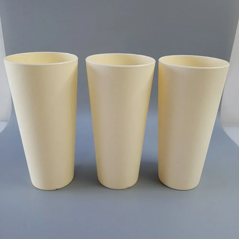 Vintage Strawberry Cups Plastic Tumblers Red Cream Set of 6 Retro Kitchen